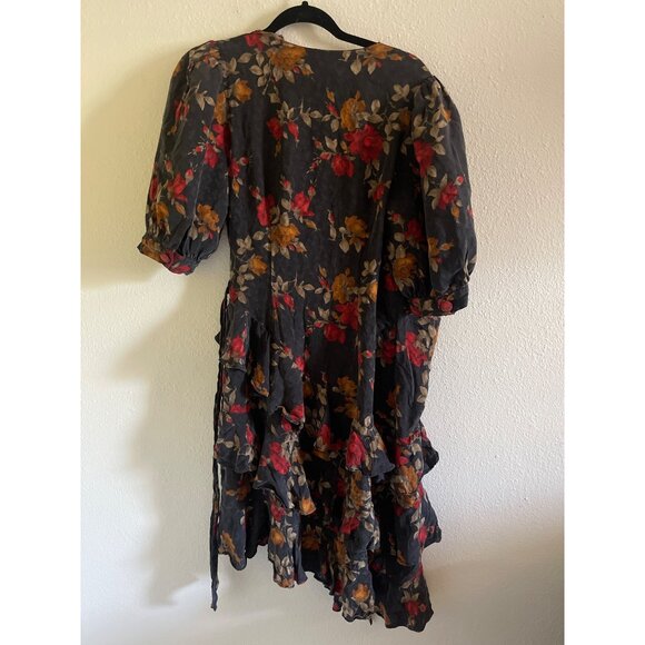 Vintage Adolfo at Saks Fifth Avenue‎ Floral Wrap Women's Dress - Picture 6 of 6